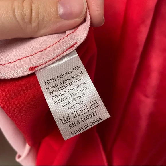 S’Edge NWT Astrid Light Pink‎ Fuchsia Colorblock V Neck Top Blouse Size Medium - Picture 6 of 6